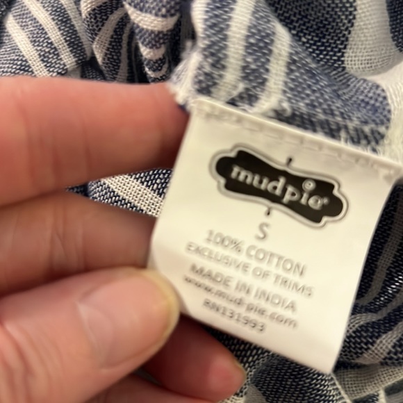 Mud pie New Melanie Navy Stripe Tunic Top Small - Picture 4 of 5